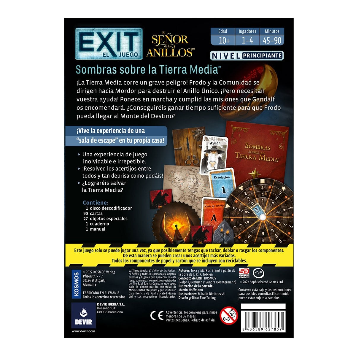 Juego de Mesa Exit El Señor de los Anillos: Sombras sobre la Tierra Media: Principiante - JDM