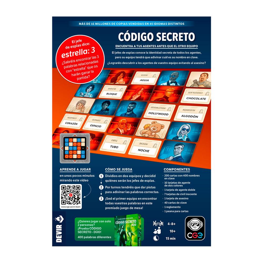 Juego de Mesa Código Secreto: Nueva Edición - JDM