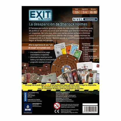 Juego de Mesa Exit: La desapatición de Sherlock Holmes: Avanzado - JDM