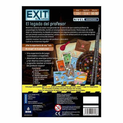 Juego de Mesa Exit: El Legado del Profesor: Avanzado - JDM