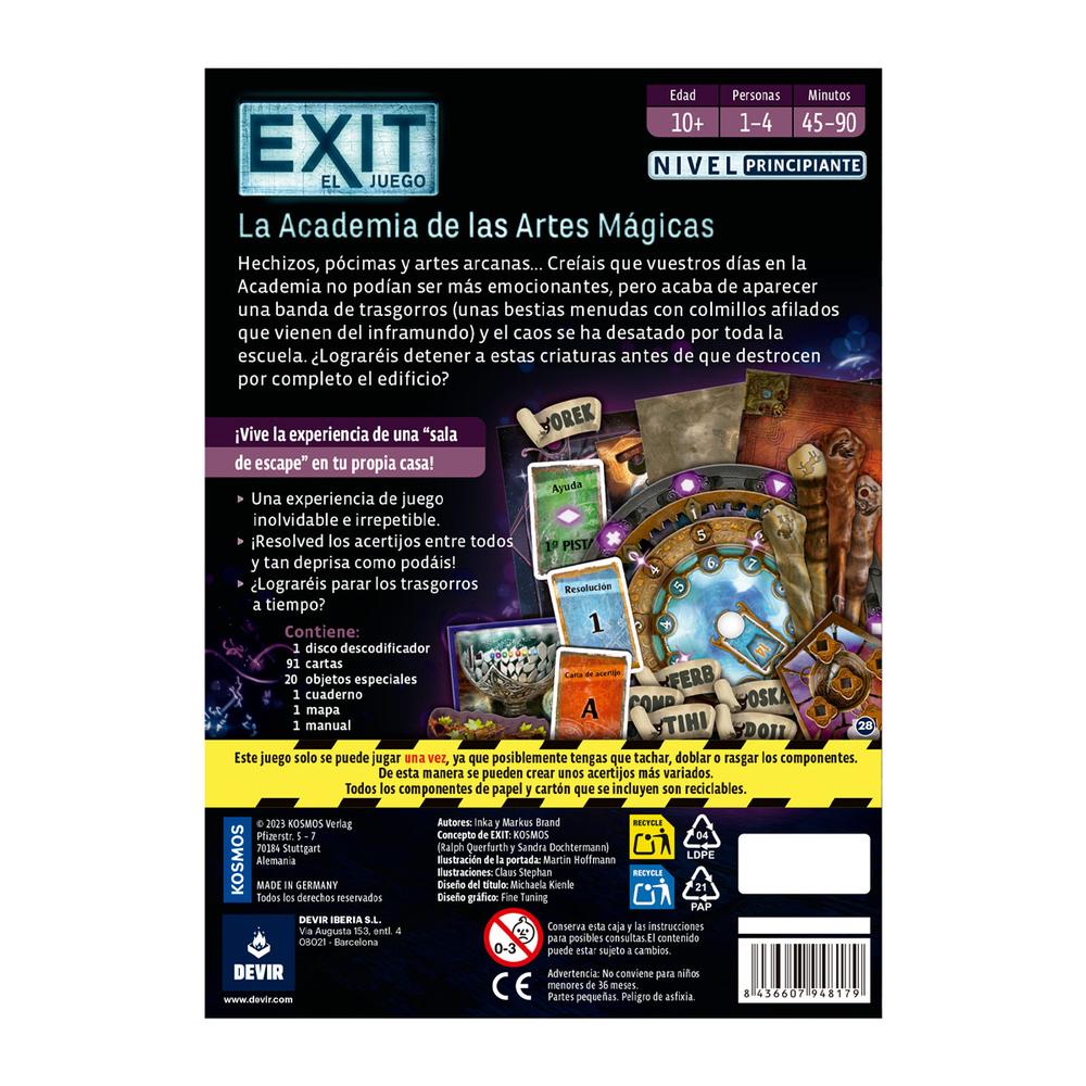 Juego de Mesa Exit: La Academia de las Artes Mágicas: Principiante - JDM