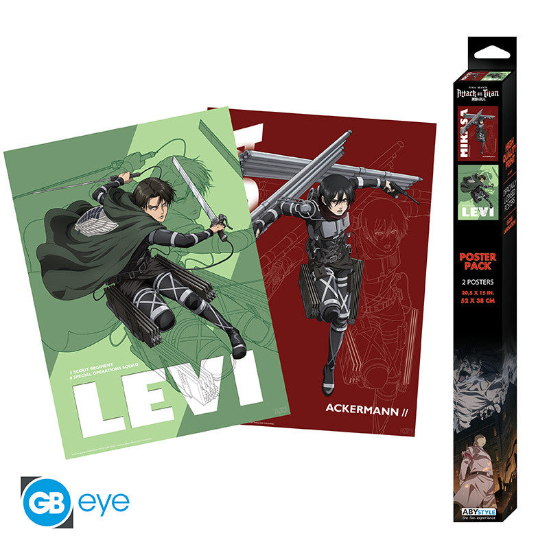 Pack Posters Levi and Mikasa - Attack on Titan - ABYstyle