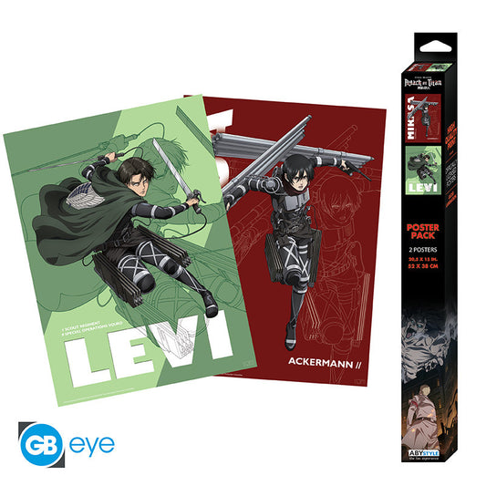 Pack Posters Levi and Mikasa - Attack on Titan - ABYstyle