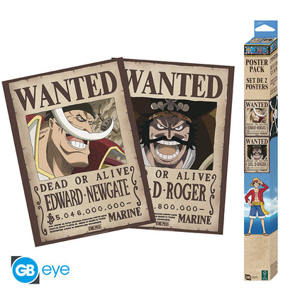 Pack Posters Wanted Roger & Whitebeard - One Piece - ABYstyle