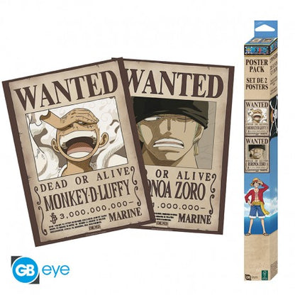 Pack Posters Lyffy Gear 5 & Wanted Zoro - One Piece - ABYstyle